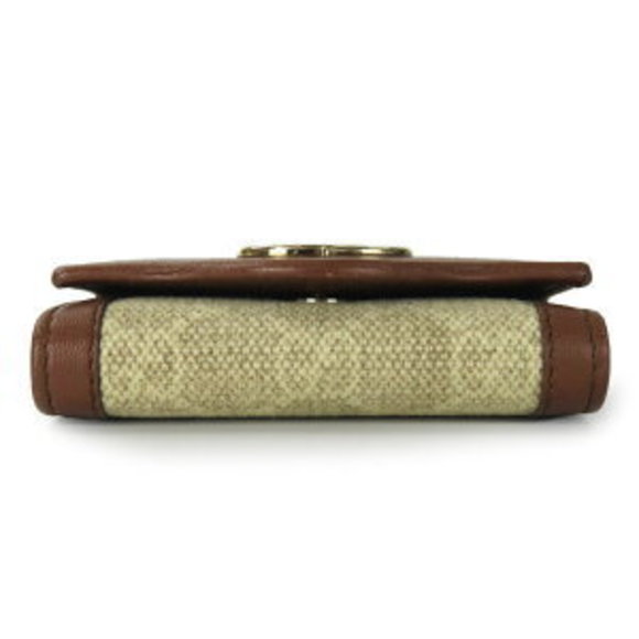 Gucci key case interlocking rows GG canvas calf beige brown accessory - Picture 3 of 8